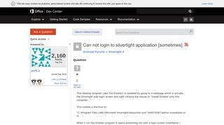 Can not login to silverlight application [sometimes] - MSDN ...