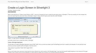Create a Login Screen in Silverlight 3 - Weblogs @ ASP.NET