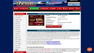 Silver Sands Online Casino - R200 Free No Deposit Bonus - PlayCasino