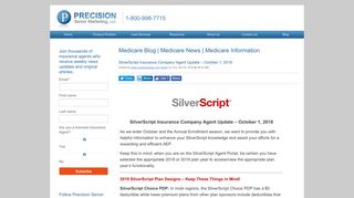 SilverScript Insurance Company Agent Update – October 1, 2018