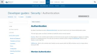 Authentication – SilverStripe Documentation