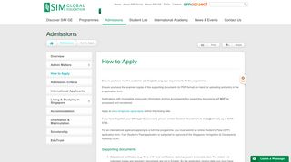 University Admissions - How to Apply | SIM Global Education