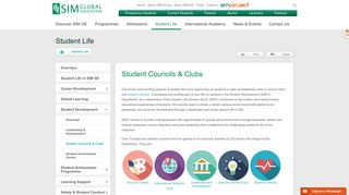SIM Global Education | Student Life - Student Councils & Clubs