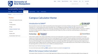 Campus Calculator Home | Sustainability Institute