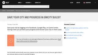 SimCity BuildIt - Save your city and progress in SimCity BuildIt - EA Help
