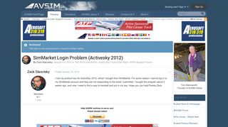 SimMarket Login Problem (Activesky 2012) - The AS16 and ASCA ...