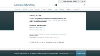 Remote Access | Simmons & Simmons