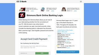 Simmons Bank Online Banking Login - CC Bank