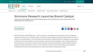 Simmons Research Launches Brand Catalyst - PR Newswire