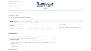 A-Z Databases - Simmons University Library - LibGuides