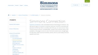Simmons Connection - Simmons.edu - Simmons University