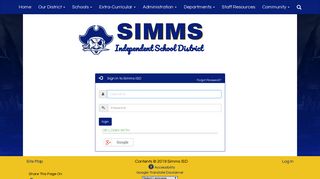 Simms ISD - Site Administration Login