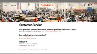 Customer Service - Simms Fishing