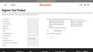 Customer Login - Simms Fishing