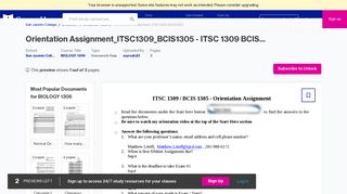Orientation Assignment_ITSC1309_BCIS1305 - ITSC 1309 BCIS 1305 ...