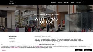 Wi-Fi Network Terms Of Use - Simon Malls
