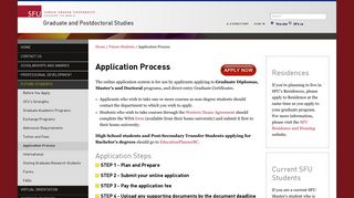 Application Process - Graduate and Postdoctoral Studies - Simon ...