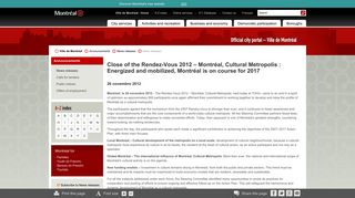 Ville de Montréal - Official city portal - News releases