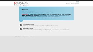 SIMOS Associate Portal: Home Page
