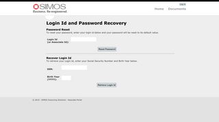Login Id and Password Recovery - SIMOS Associate Portal