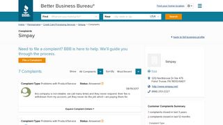 Simpay | Complaints | Better Business Bureau® Profile