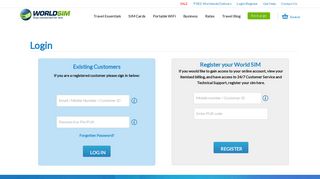 Login To Your WorldSIM Account Or Register Your SIM