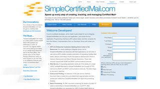 Simple Certified Mail | Developers
