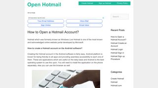 Open Hotmail