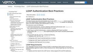 LDAP Authentication Best Practices - Vertica