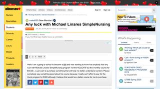 Any luck with Michael Linares SimpleNursing - General Students ...