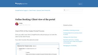 Online Booking: Client view of the portal – SimplePractice Support