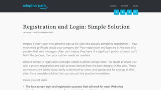 Registration and Login: Simple Solution | Adaptive Path
