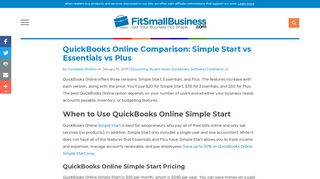 QuickBooks Online Comparison: Simple Start vs Essentials vs Plus
