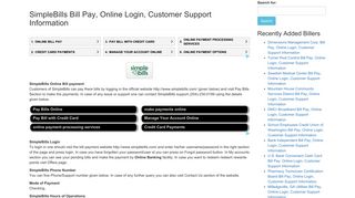 SimpleBills Bill Pay, Online Login, Customer Support Information