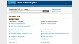 SimpleTix Knowledgeable: Support