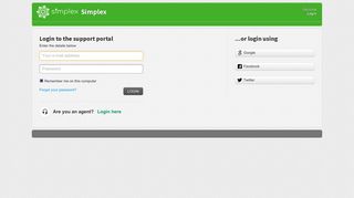 Login to the support portal - Simplex