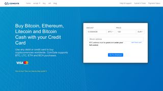 Buy Bitcoin with Credit Card instantly - CoinGate