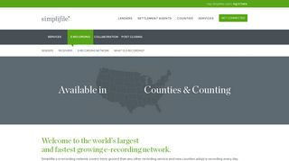 E-recording Counties | E-recording Network | simplifile.com