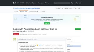 Login with Application Load Balancer Built-in Authentication · Issue ...