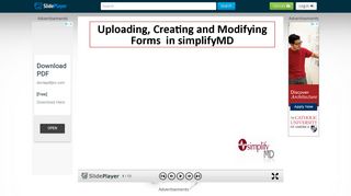 Uploading, Creating and Modifying Forms in simplifyMD. - ppt download