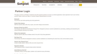 Simplot Foods - Partner Login