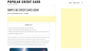 Simply be credit card login - Popular Credit Card