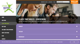 Class Timetables - Simply Gym