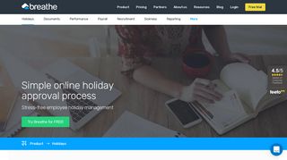 Staff Holiday Planner | Holiday Management Software | Breathe
