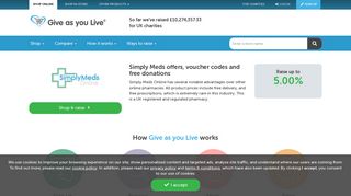 Simply Meds offers, voucher codes and free donations | Give as you Live