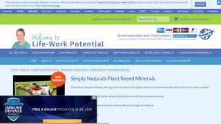 Simply Naturals Plant Based Minerals - Life-Work Potential