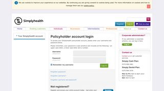 Your Simplyhealth account - Login