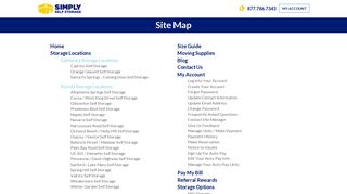 Sitemap | Simply Self Storage Company