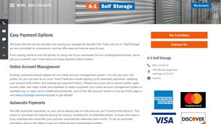 Payment Options | A-1 Self Storage