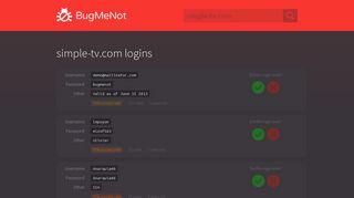 simple-tv.com passwords - BugMeNot